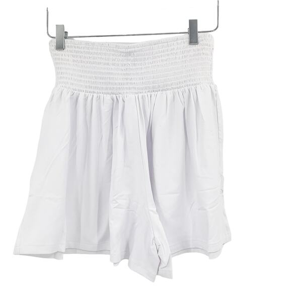 2/$30 SUSANA MONACO Gathered Smocked Short Size L White Sugar New $98 - Picture 4 of 6